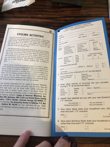 Schwinn X-TRA Lite Bicycle Bike Manual 1982 - Picture 6 of 6