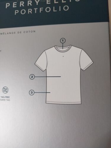 New Perry Ellis Portfolio 3 Pack Cotton Blend Stretch Crew Neck T-Shirts Small S - Picture 5 of 7