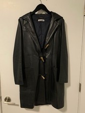 Jil Sander Leather Navy Coat - Size 36 Women's - Fits Unisex