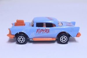 MAJORETTE '57 CHEVY BEL AIR VERY NICE FIFTIES LIGHT BLUE W/ ORANGE PIPES | eBay