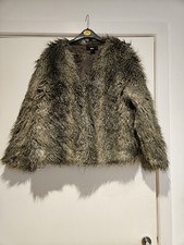 Giacca H&M grigia in pelliccia sintetica soffice cropped taglia 12/14