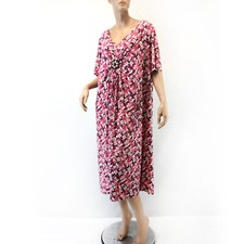 Catherines Plus Size Multicolored Medallion Short Sleeve Midi Dress 2X 22/24