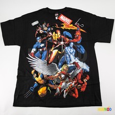 Vintage Mad Engine Marvel Comics Avengers X-Men Spiderman Iron Thor T-Shirt L
