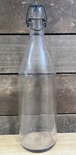 Vintage Hand Blown Wire Bail Stopper Glass Bottle 11.5”