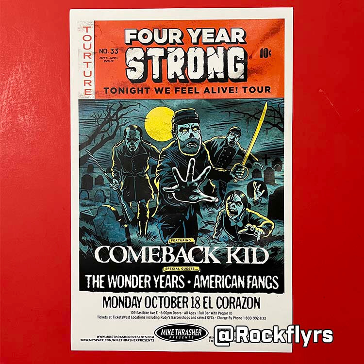 FOUR YEAR STRONG 2010 Concert Promo 11x17 Street Poster. Seattle WA