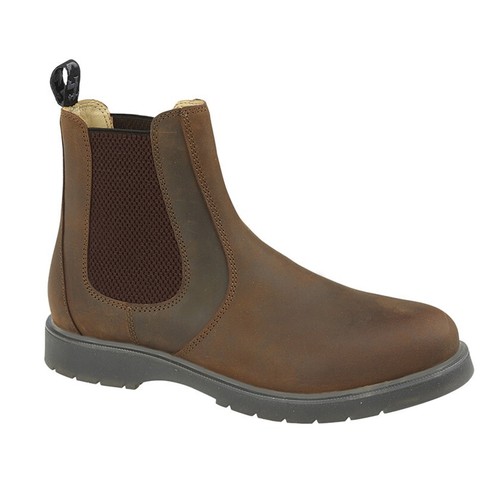 Grafters M186 Herren Chelsea Händler Stiefeletten hochwertiges Leder zum Anziehen Stiefeletten - Bild 3 von 8