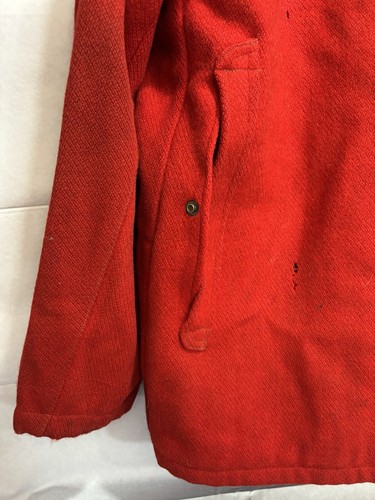 Utica Mackinaw Hunting Jacket Coat Men’s Vintage 1940s Solid Red Wool Sportswear - Picture 20 of 24