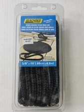 New Seachoice Marine Boat Double Braid Black Nylon Dock Line 3/8" x 15'