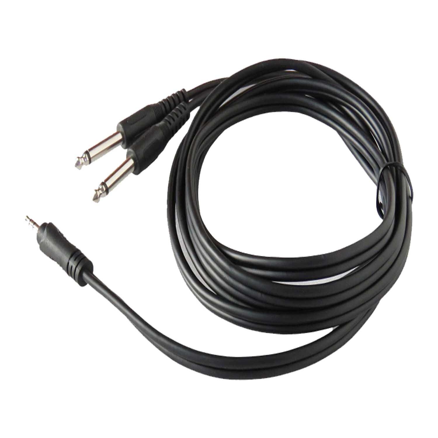 3.5mm Male Stereo Audio Cable to Dual 1/4 Inch Male Mono DJ Mixer Cable Cord 8ft