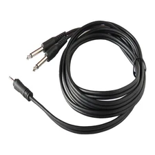 3.5mm Male Stereo Audio Cable to Dual 1/4 Inch Male Mono DJ Mixer Cable Cord 8ft
