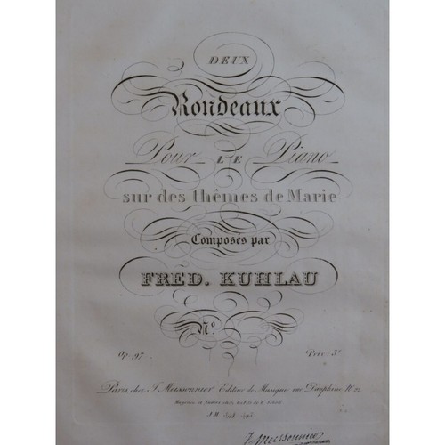 K Rondeau KUHLAU Fred Rondeau No 1 Op 97 Piano ca1830 | eBay