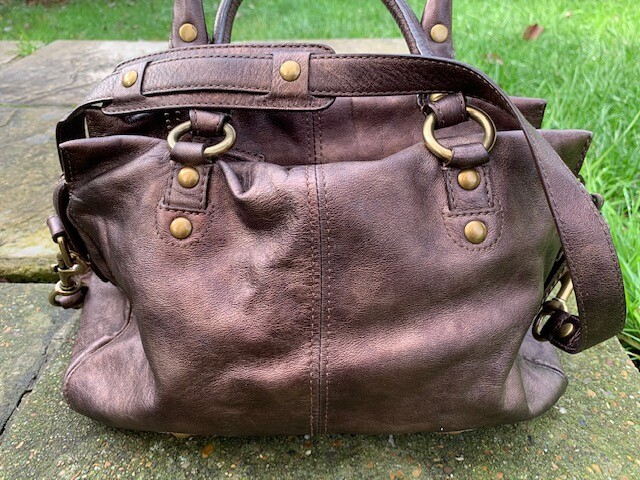 Womans Coach Legacy Garcia Bronze Leather Handbag Satchel