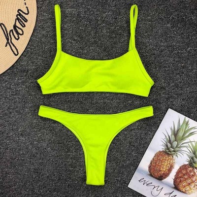 neon yellow bikinis