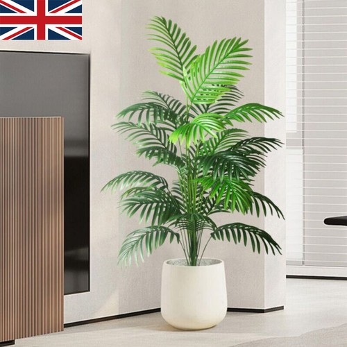 Large Artificial Palm Tree Tall Fake Plants Tropical Plastic Leaves