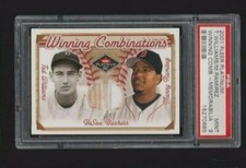 2001 FLEER PLATINUM WINNING COMBINATIONS DUAL BAT PATCH TED WILLIAMS #/25 PSA 9