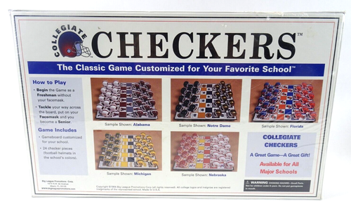 LSU Football Checkers Board Game Vintage 1994 Louisiana State FACTORY SEALED BOX - Picture 2 of 5