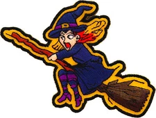 Witch on a Broom Patch - 4x3.25 inch - P7685