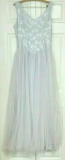 Powder Blue Floor Length Prom Dress Size 6-8 w/Taffeta & Double Layer Netting