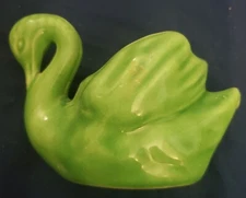 Small SWAN PLANTER: Vintage (MidCentury/Late 40s), 3½"t x 5"d x 3"w