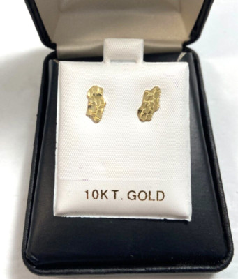 10kt massiv Gold Nugget Ohrringe | 0,80 Gramm