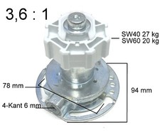 Kegelradgetriebe Kurbelgetriebe 3,6:1 Rolladen Kurbel Getriebe Adapter SW40 SW60