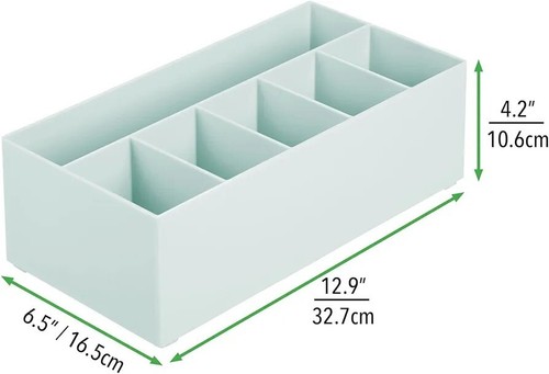 mDesign Cosmetic Organiser Open-Top Bathroom Tidy Organiser with 6 Compartments - Picture 3 of 4