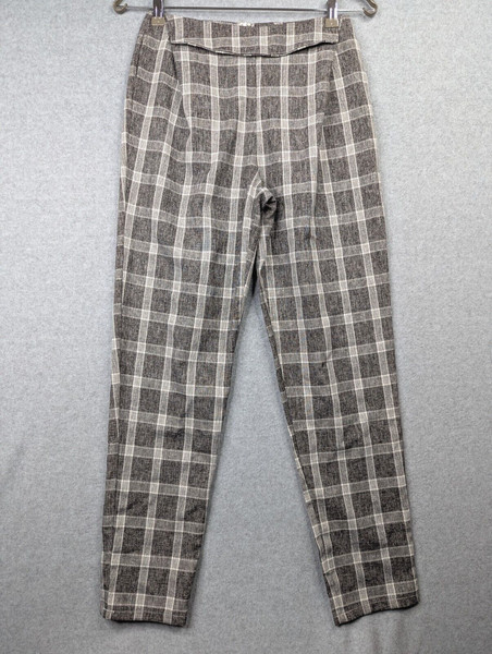 Atmos & Here Pants Womens 8 Grey Black Check Lightweight Dress Trousers Event