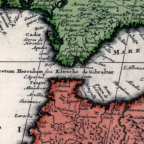 1695 Mare Mediterraneum Old World Exploration MAP Vintage Repro Print 24x60 - Picture 3 of 10