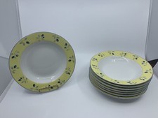 Royal Doulton Blueberry Rim Soup Bowls Set Of 8