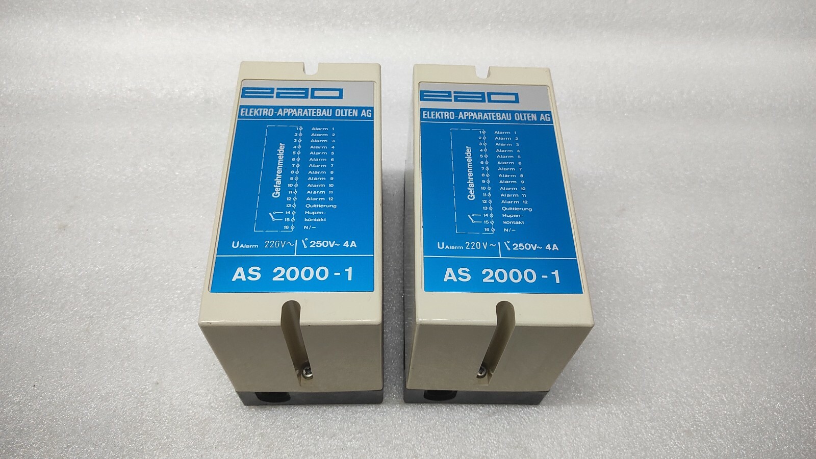 ELECTRICAL APPARATUS ENGINEERING OLTEN AG AS 2000-1 ALARM RELAY 220V