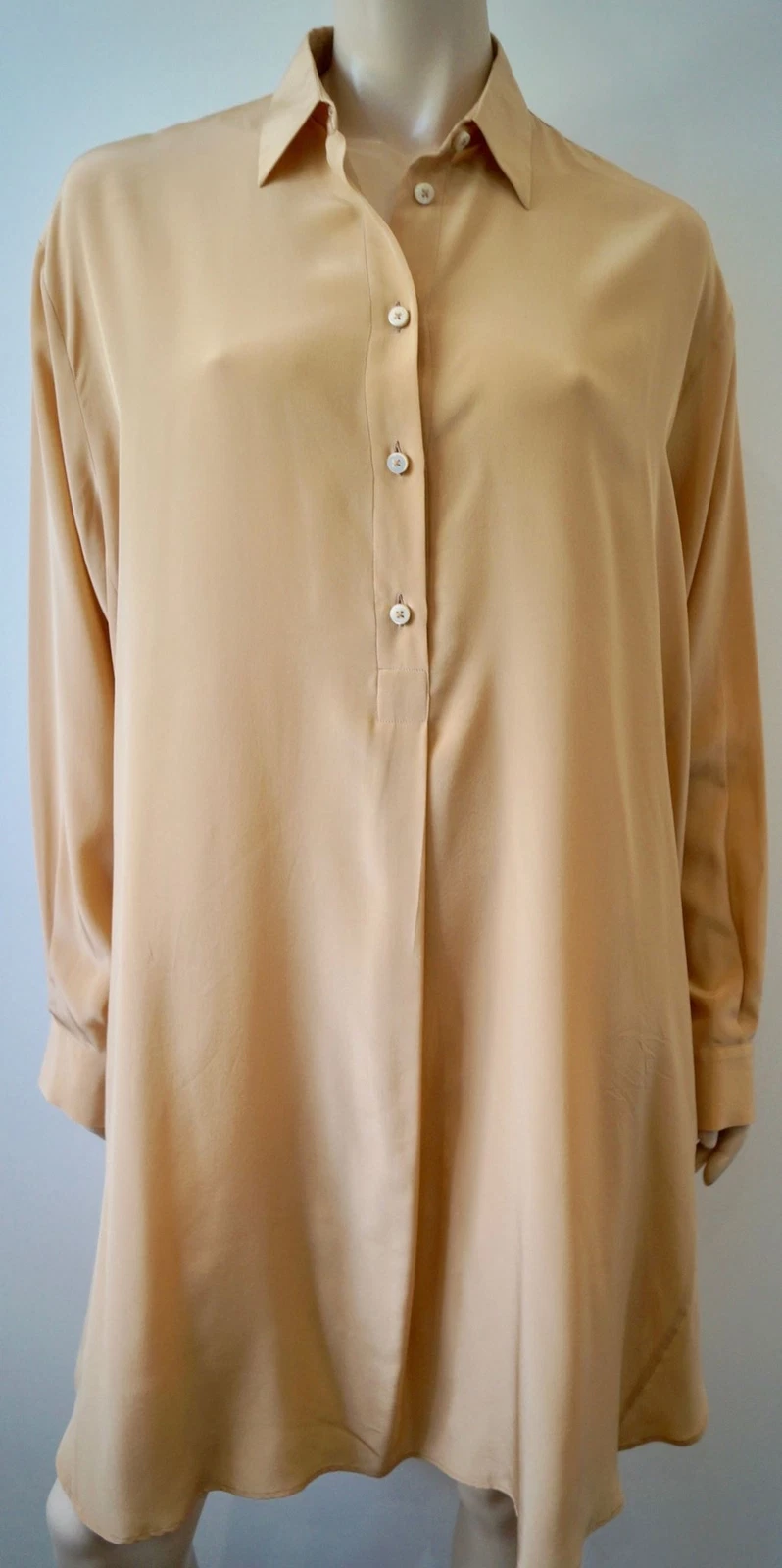 MAISON MARGIELA Abito camicia manica lunga MAISON MARTIN MARGIELA nudo beige seta colletto 40 UK8