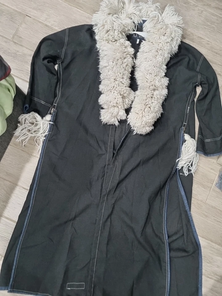 Armani Jeans collar patchwork bathrobe cardigan coatSize 6 Very Good Condition - Image 4 of 4