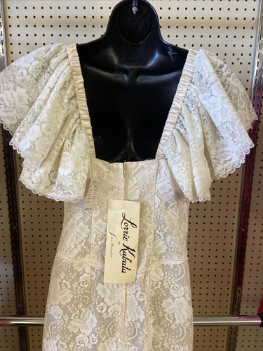 NUEVO CON ETIQUETAS De Colección Años 80 Vestido de Encaje Victoriano Beige Crema Cabaña Seda Lorrie Kabala, Martin - Imagen 18 de 24