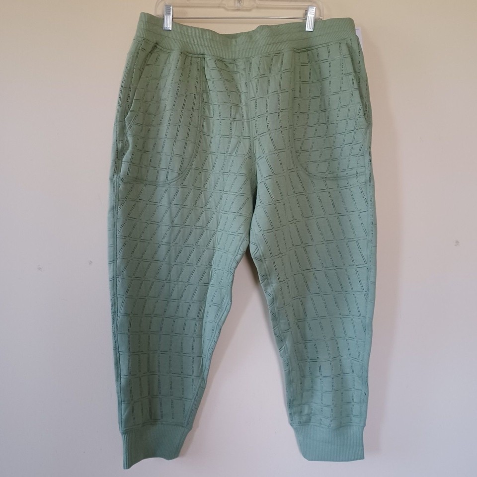 Nike Joggers Sz 1X Yoga Luxe ThermaFIT Reversible Quilted Pants Green