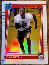 Kyle Pitts VARIATION Silver Holo Prizm 2021 Donruss Optic Rookie #211