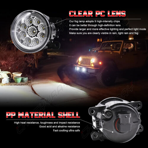 LED Clear Fog Light Bumper Lamp Replacement For Ford Mustang 2015 2016 2017 - Foto 5 di 10