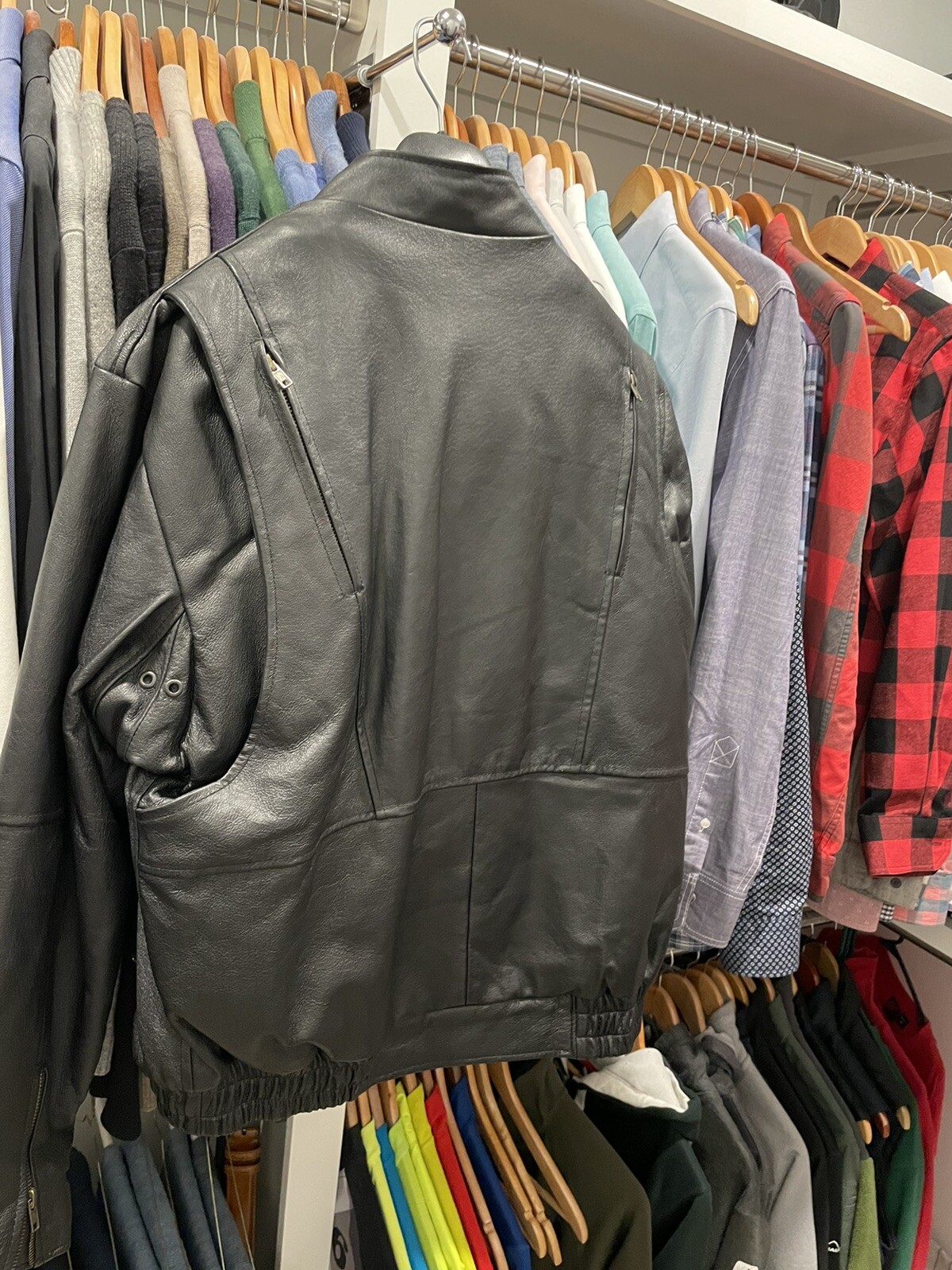 Diamond Plate Men’s Leather Jacket Size Medium Gem