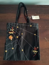 NEW Longaberger Homestead Halloween Characters Black/Orange Spider Web Tote