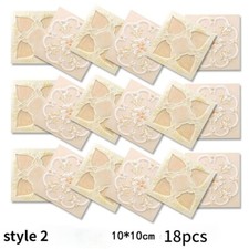 18X Mosaic Tile Stickers Self-Adhesive Waterproof Wall Art Decal 10 10cm Home
