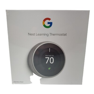 Google Nest 3rd Generation Learning WIFI Thermostat Stainless
