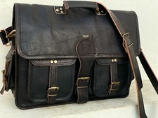 Borsa messenger da uomo vintage retrò in pelle di grande capacità fatta a man...
