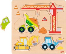 Einlegepuzzle BAUFAHRZEUGE Nr. 2 Holzpuzzle Kinderpuzzle Setzpuzzle Baustelle