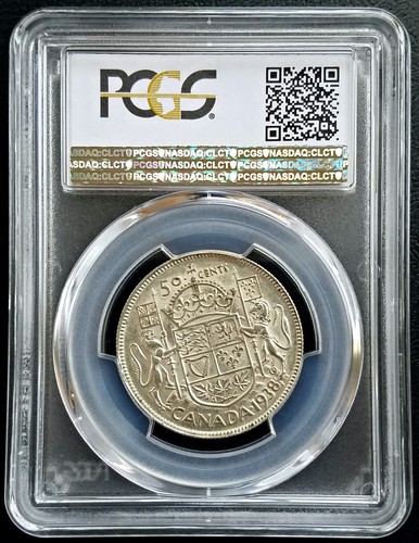 1938 Silber Kanada 50c Fünfzig Cent halber Dollar PCGS AU 55 über UNC klassische Münze - Bild 3 von 6