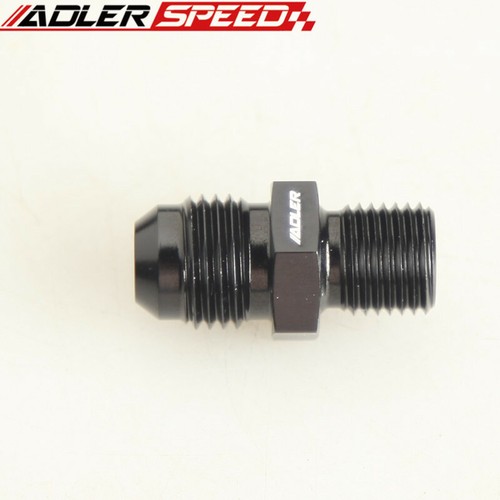 2PCS -6AN AN6 Male To M12 x 1.25 Metric Straight Fuel Fitting Adapter Black USA - Picture 4 of 6