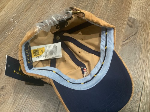 NWT Polo Ralph Lauren Pony Corduroy Baseball/Golf Hat Cap Leather & Metal Strap - Picture 6 of 6