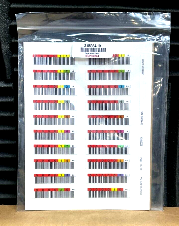 Quantum LTO9 Barcode Labels 3-08364-10 ✓ ❤️️ ✓ ❤️️ NEW