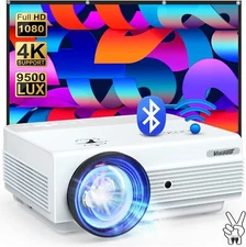 Native 1080P WiFi Bluetooth Projector, VISOUD 9500L with 120'' Screen - FS