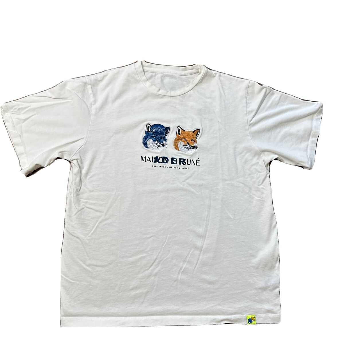 Ader Error x Maison Kitsune Tee T-Shirt White Size A1 | eBay Ader Error x Maison Kitsune Tee T-Shirt White Size A1 | eBay