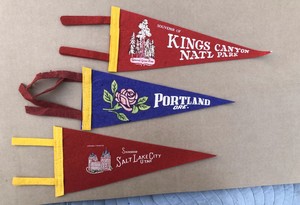 FELT-PENNANTS-KINGS-CANYON-PORTLAND-SALT-LAKE-CITY-TRAVEL-50-s-SOUVENIR-LOT