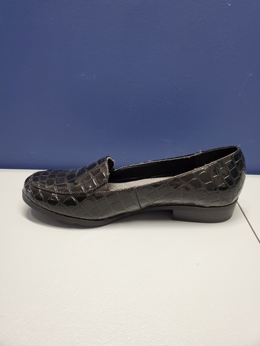 Soft Style Flat Shoes Women Sz 6.5 Black Crocodile Round Toe Comfort Slip On EUC - Picture 4 of 12